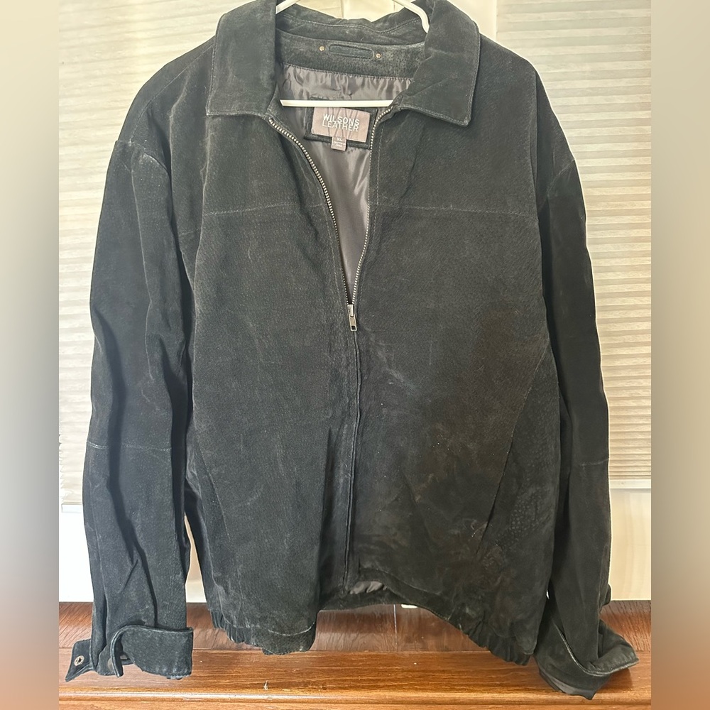Wilsons Leather Black Suede Men's Jacket